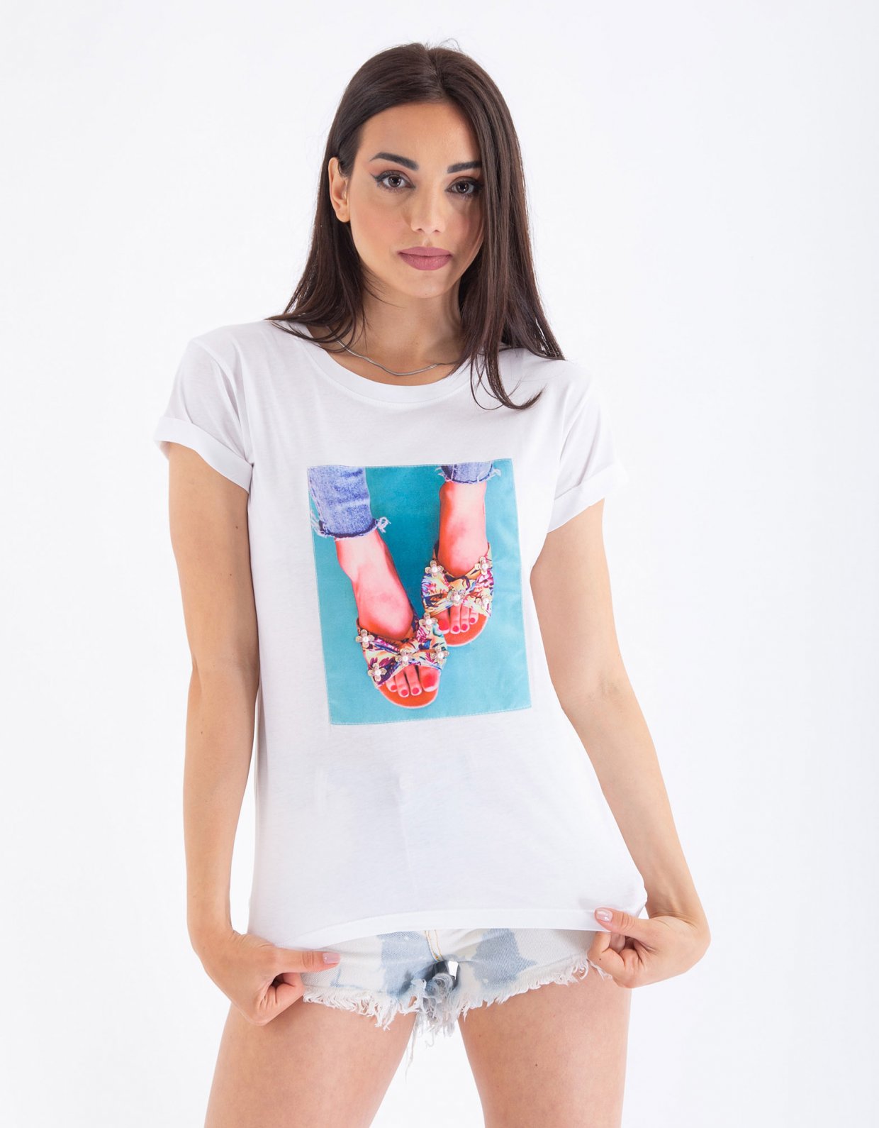 Ripped Cotton Slippers t-shirt